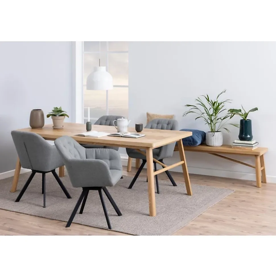 Banc de salle à manger en chêne de style scandinave L200 - WALY