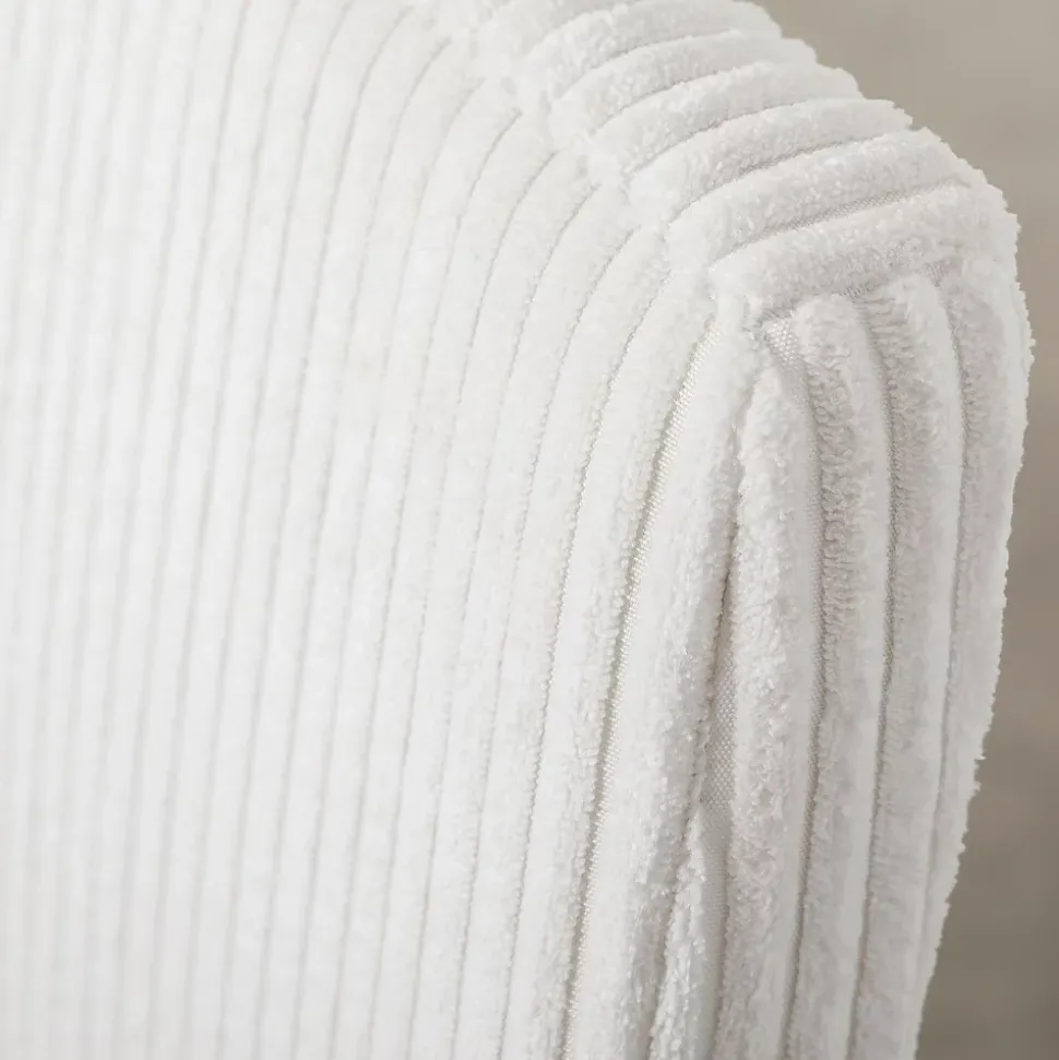 Banc de salle à manger MATESE L 135 cm en velours côtelé - Blanc