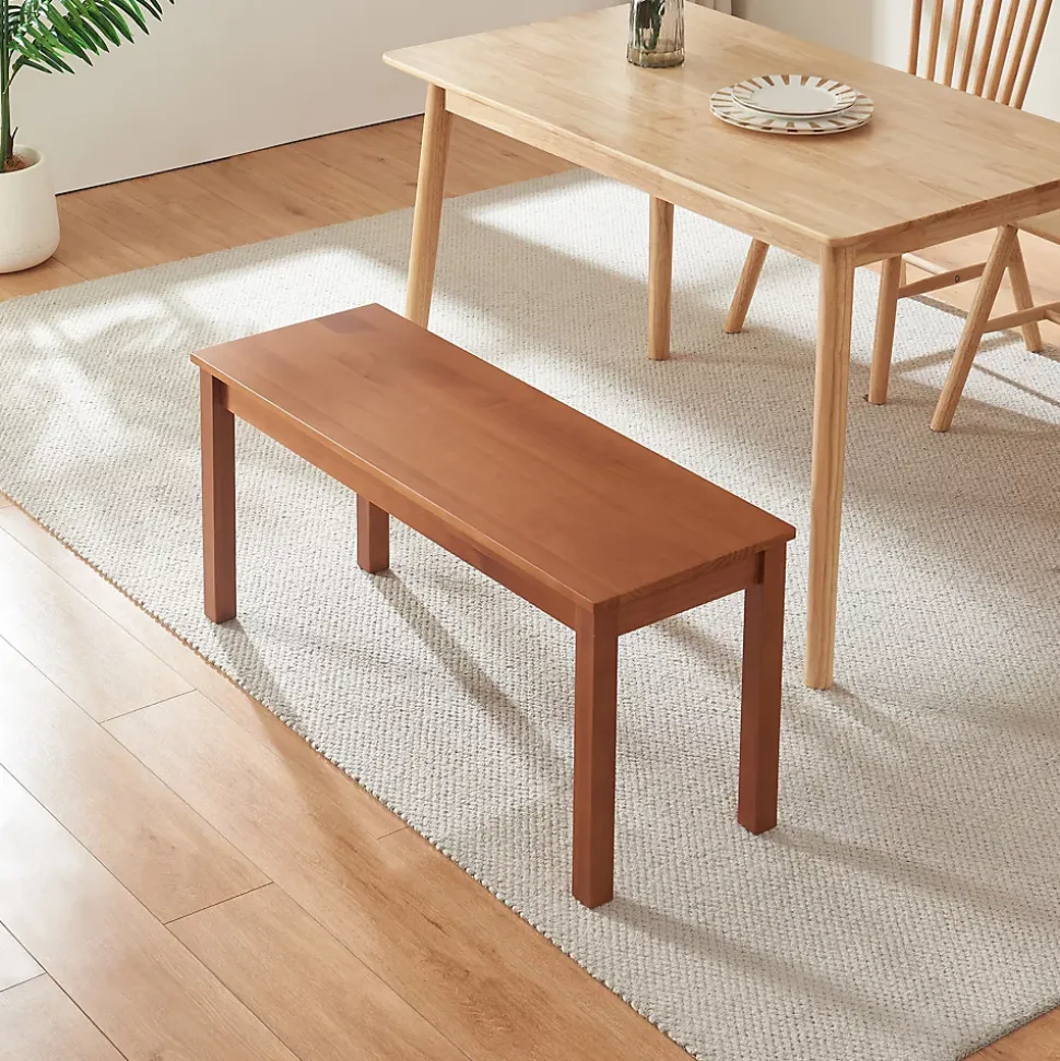 Banc de salle à manger Trerunulu 100 x 35 x 45 cm effet noyer en.casa