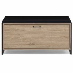 Banc d'entrée chaussures 100 cm avec coussin LUIS design industriel