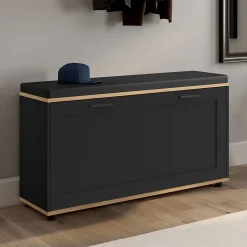 Banc d'entrée chaussures 100 cm avec coussin VITO noir
