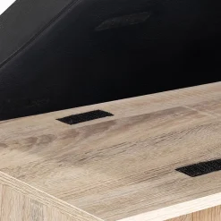 Banc d'entrée chaussures avec coussin TEO bois façon hêtre