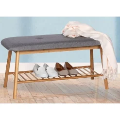 Banc d'entrée pour chaussures en bambou Bahari
