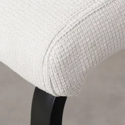 Banc d'entrée VILAS L 135 cm en tissu - Blanc crème