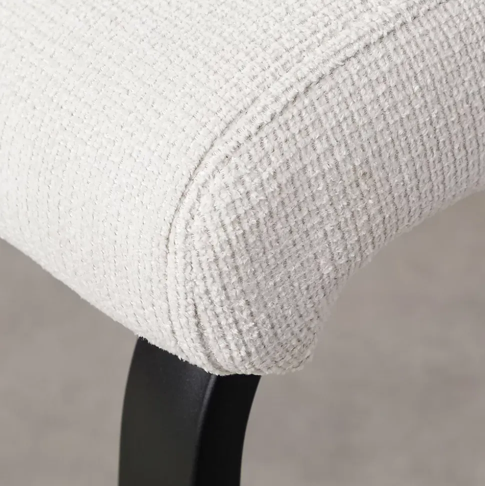 Banc d'entrée VILAS L 135 cm en tissu - Blanc crème