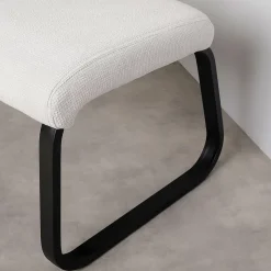 Banc d'entrée VILAS L 135 cm en tissu - Blanc crème
