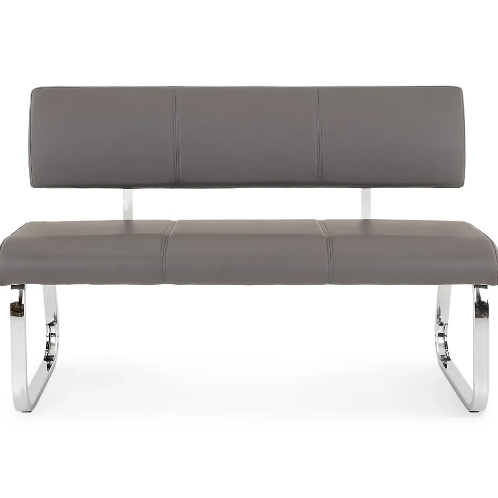 Banc design avec dossier VILAS, en synthétique gris
