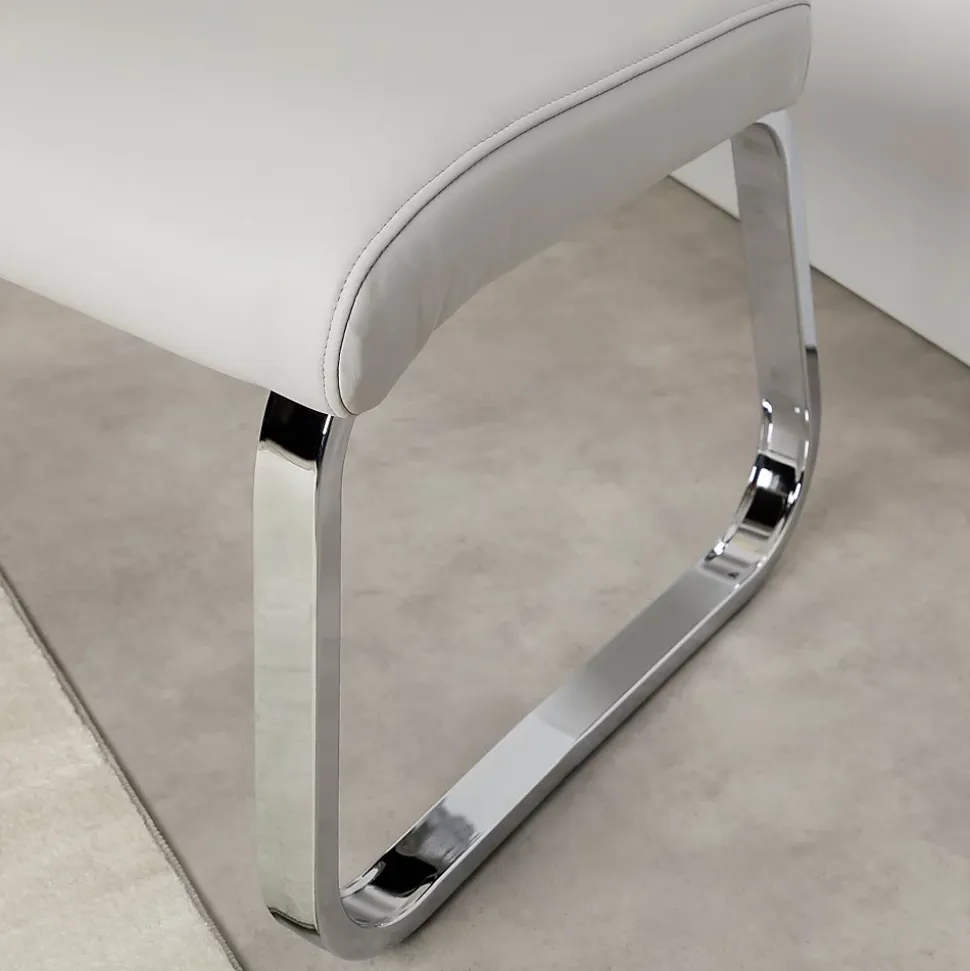 Banc design avec dossier VILAS, en synthétique gris clair