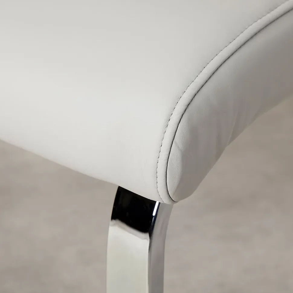 Banc design avec dossier VILAS, en synthétique gris clair