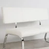 Banc design avec dossier VILAS, en synthétique blanc