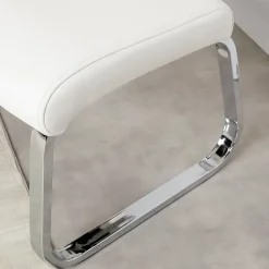 Banc design avec dossier VILAS, en synthétique blanc