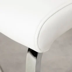 Banc design avec dossier VILAS, en synthétique blanc