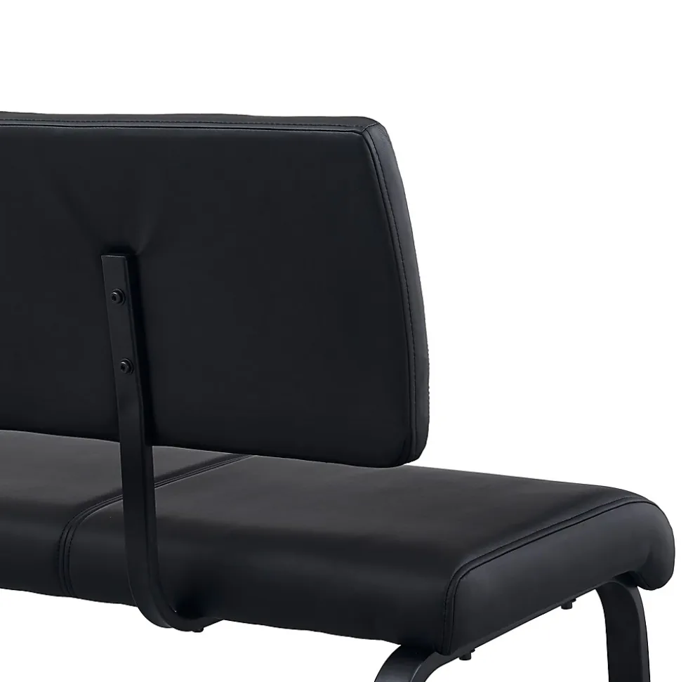 Banc design avec dossier VILAS, en synthétique et métal noir