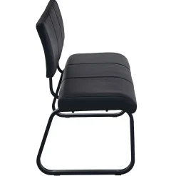 Banc design avec dossier VILAS, en synthétique et métal noir