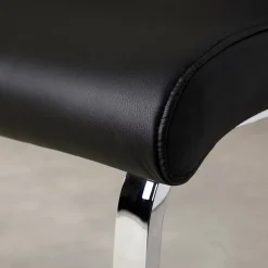 Banc design avec dossier VILAS, en synthétique noir