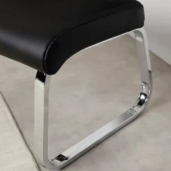 Banc design avec dossier VILAS, en synthétique noir