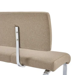 Banc design avec dossier VILAS, en tissu beige