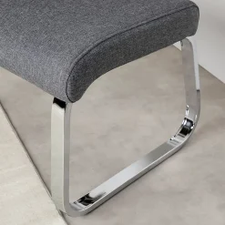 Banc design avec dossier VILAS, en tissu gris