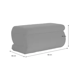 Banc design revêtement bouclette crème 1-2 places L 92 x P 50 x H 45cm - Sasha