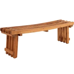 Banc d'intérieur BAVELLA en acajou finition naturelle