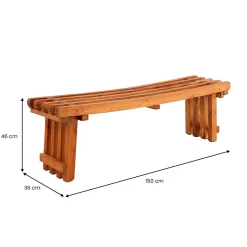 Banc d'intérieur BAVELLA en acajou finition naturelle