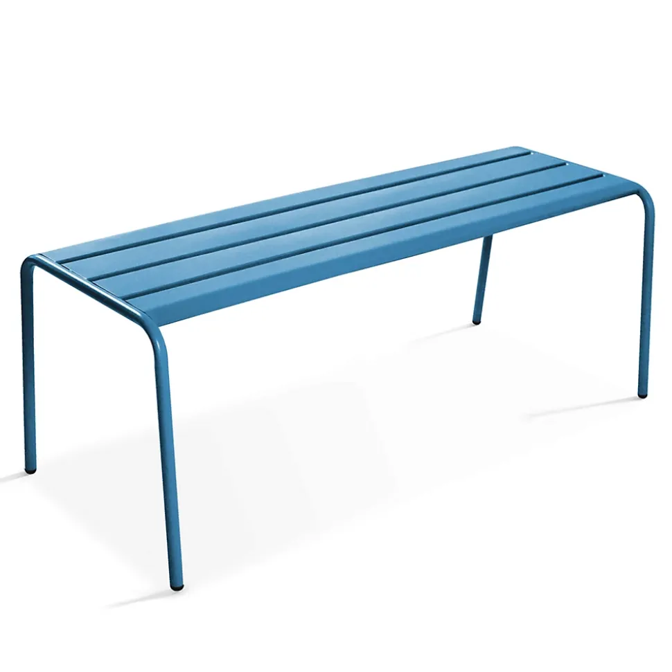 Banc d'intérieur en métal bleu pacific Palavas Oviala