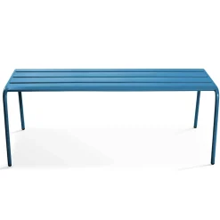 Banc d'intérieur en métal bleu pacific Palavas Oviala