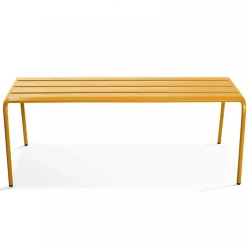 Banc d'intérieur en métal jaune Palavas Oviala