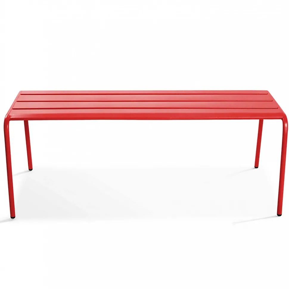 Banc d'intérieur en métal rouge Palavas Oviala