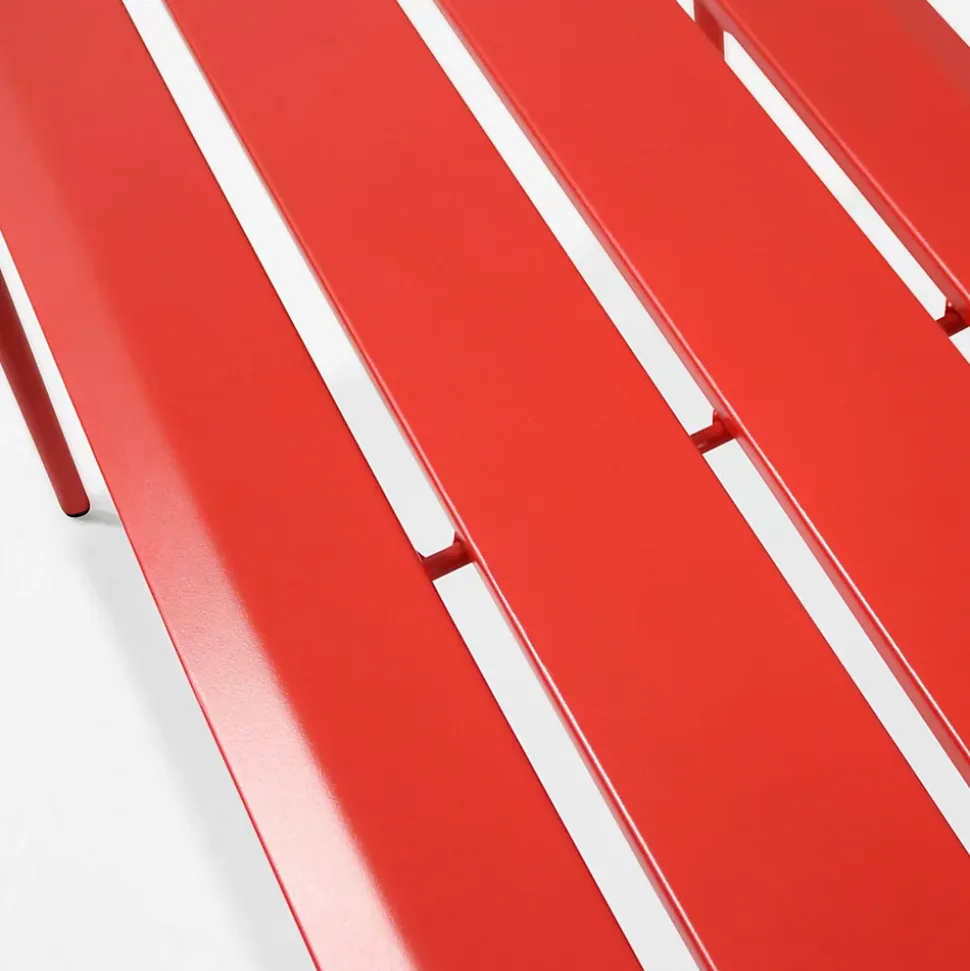 Banc d'intérieur en métal rouge Palavas Oviala