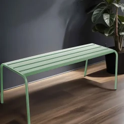 Banc d'intérieur en métal vert sauge Palavas Oviala