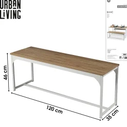 Banc d'intérieur en Panneaux de particules et Métal