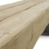 Banc effet bois d'épicéa avec pieds laqués couleur métal