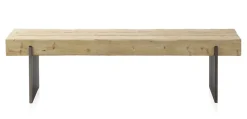 Banc effet bois d'épicéa avec pieds laqués couleur métal