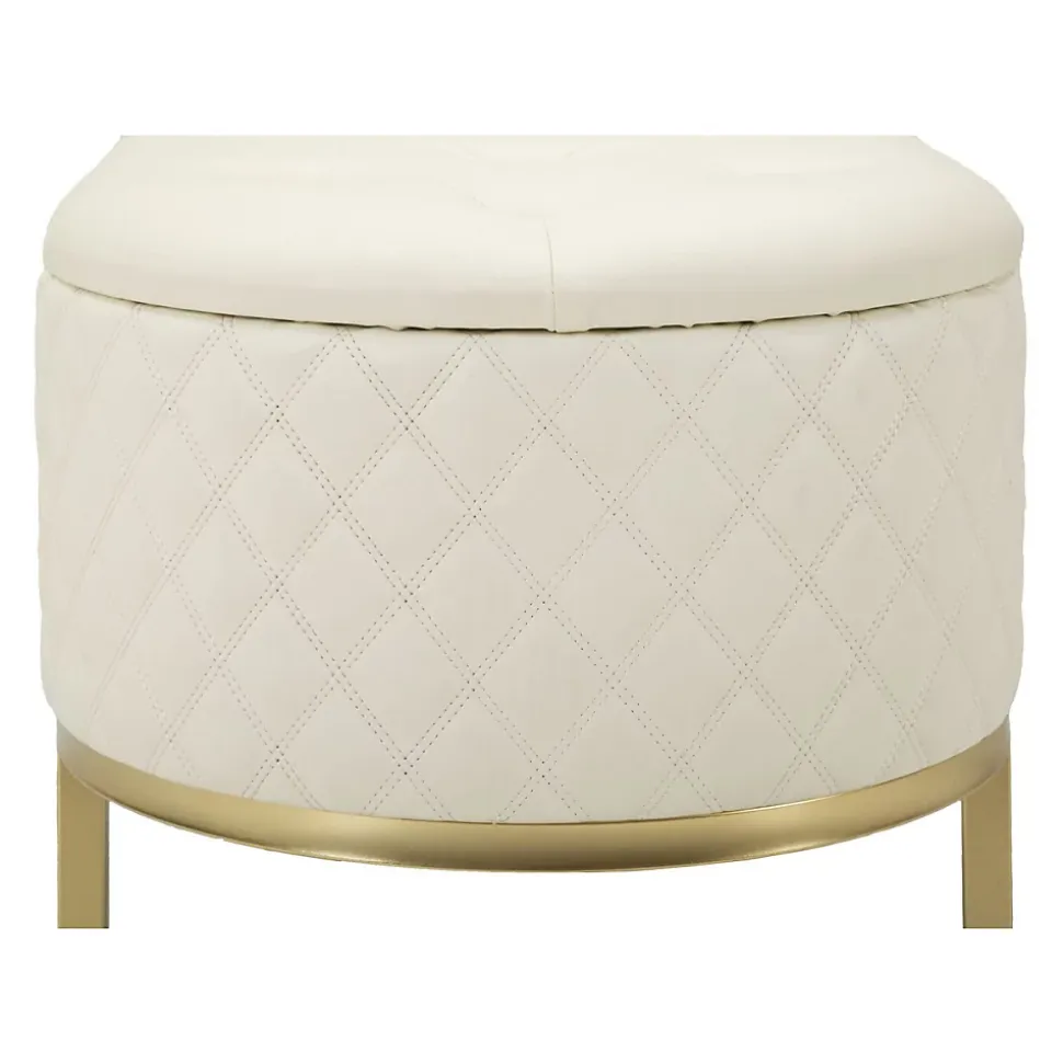 Banc effet matelassé avec 2 tiroirs Sharon 120x40x43 cm