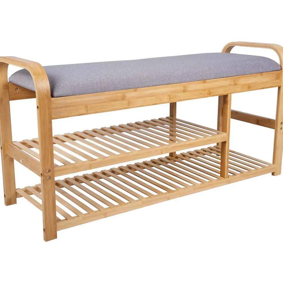 Banc en bambou avec étagères Arch