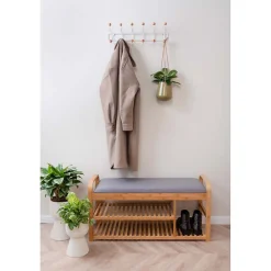 Banc en bambou avec étagères Arch