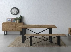 Banc en bois avec blocs couleur naturel