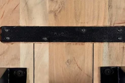 Banc en bois d'acacia et métal coloris naturel et noir
