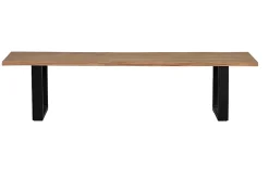 Banc en bois d'acacia et métal coloris naturel et noir