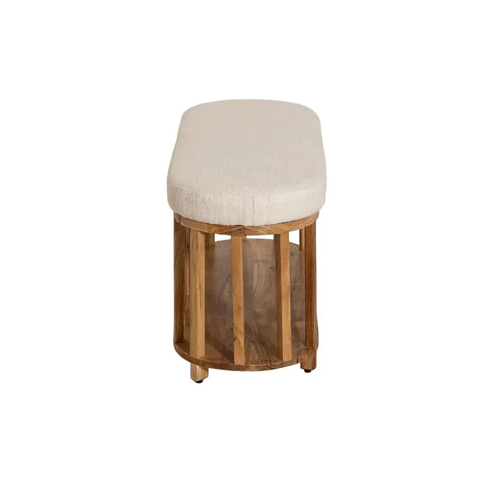Banc en bois d'acacia et tissu Orane