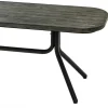 Banc en bois d'acacia massif cendré avec piètement métal noir - KUBI