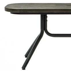 Banc en bois d'acacia massif cendré avec piètement métal noir - KUBI