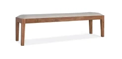Banc en bois d'acacia massif recouvert de tissu