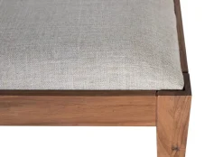 Banc en bois d'acacia massif recouvert de tissu