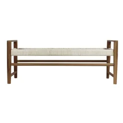 Banc en bois de teck et tissu Pénélope