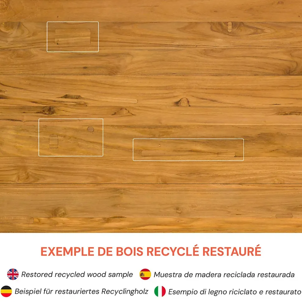 Banc en bois de teck recyclé 240 cm - Marie