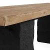 Banc en bois d'épicéa avec base en polyrésine mgo