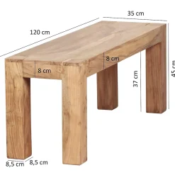 Banc en Bois Massif Acacia - Banquette Moderne de Cuisine Salon