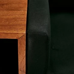 Banc en mindi massif avec coussins noirs
